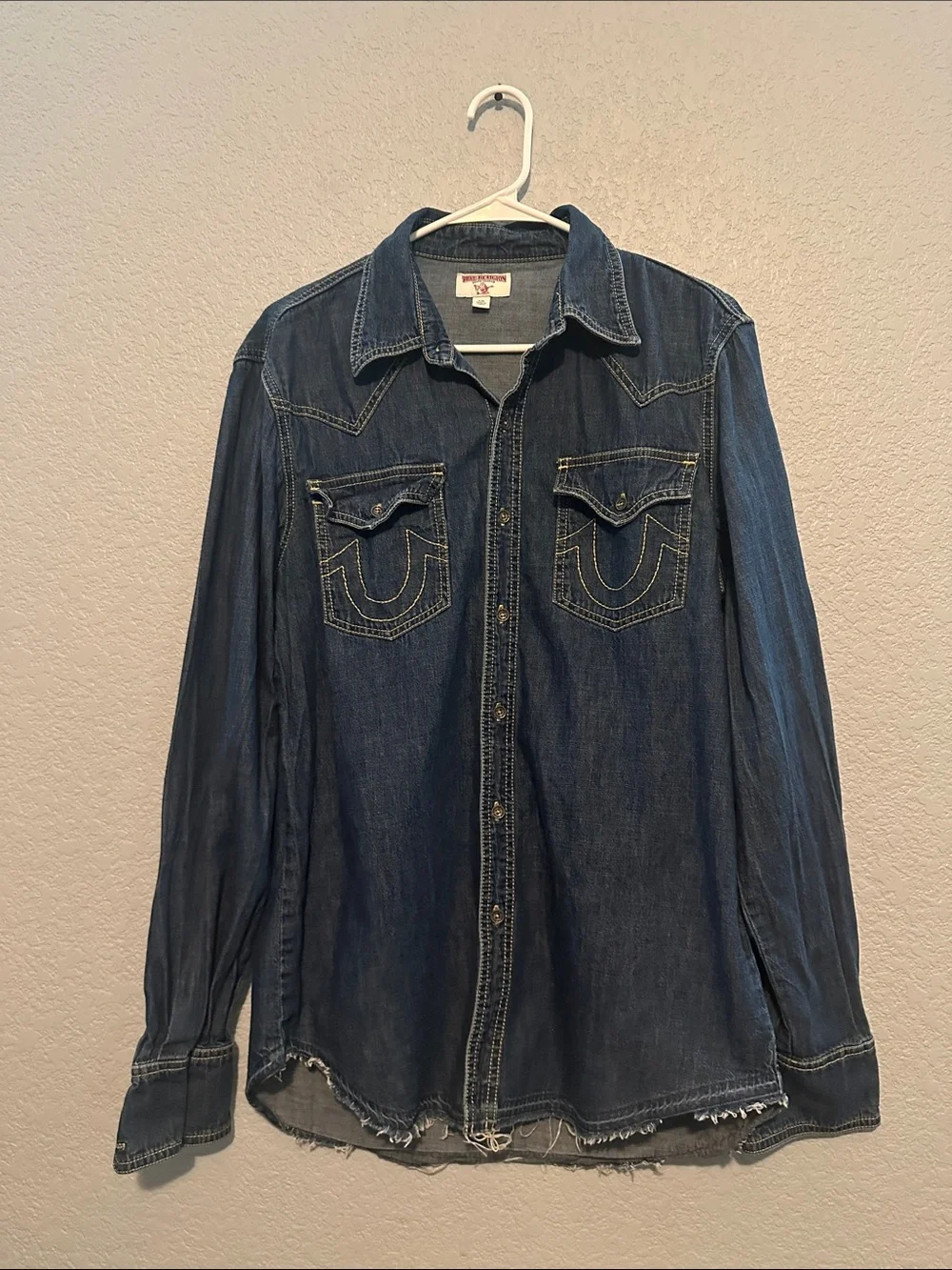 True Religion Western Denim Button Down Shirt